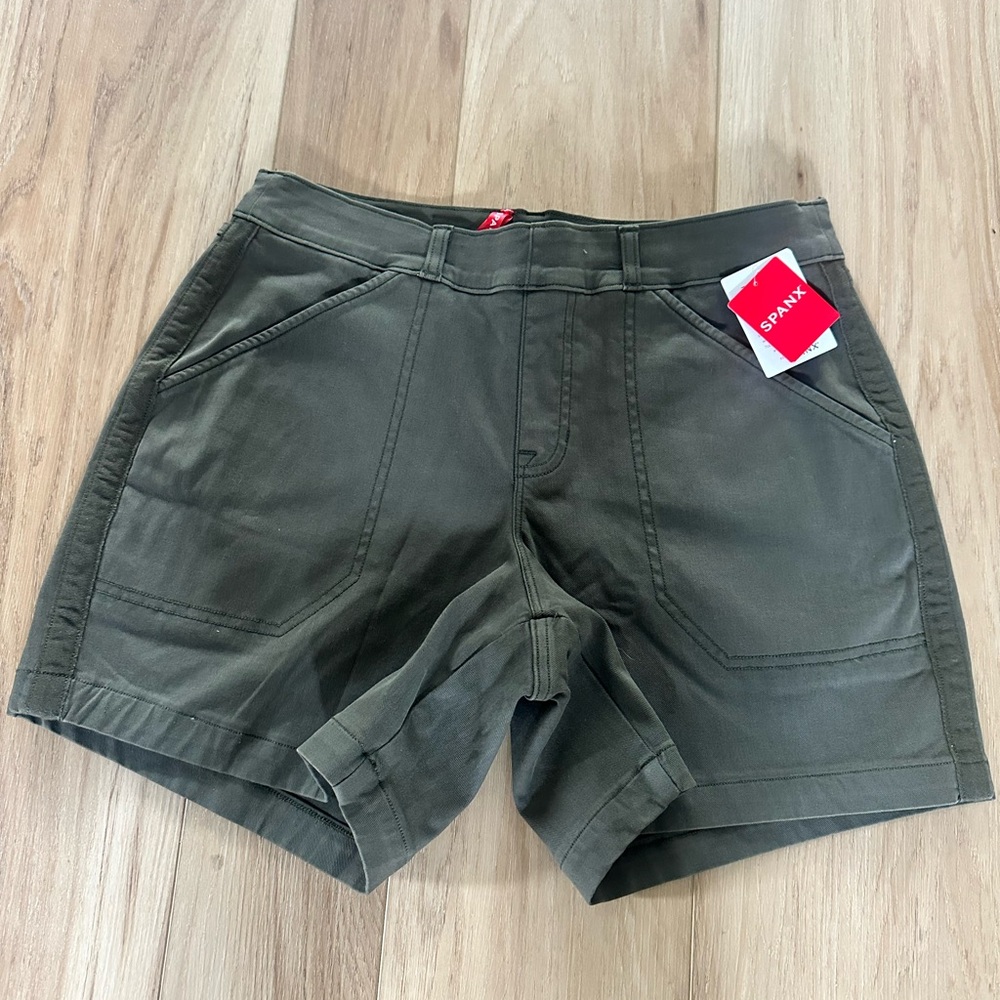 SPANX Dark Green Casual Shorts